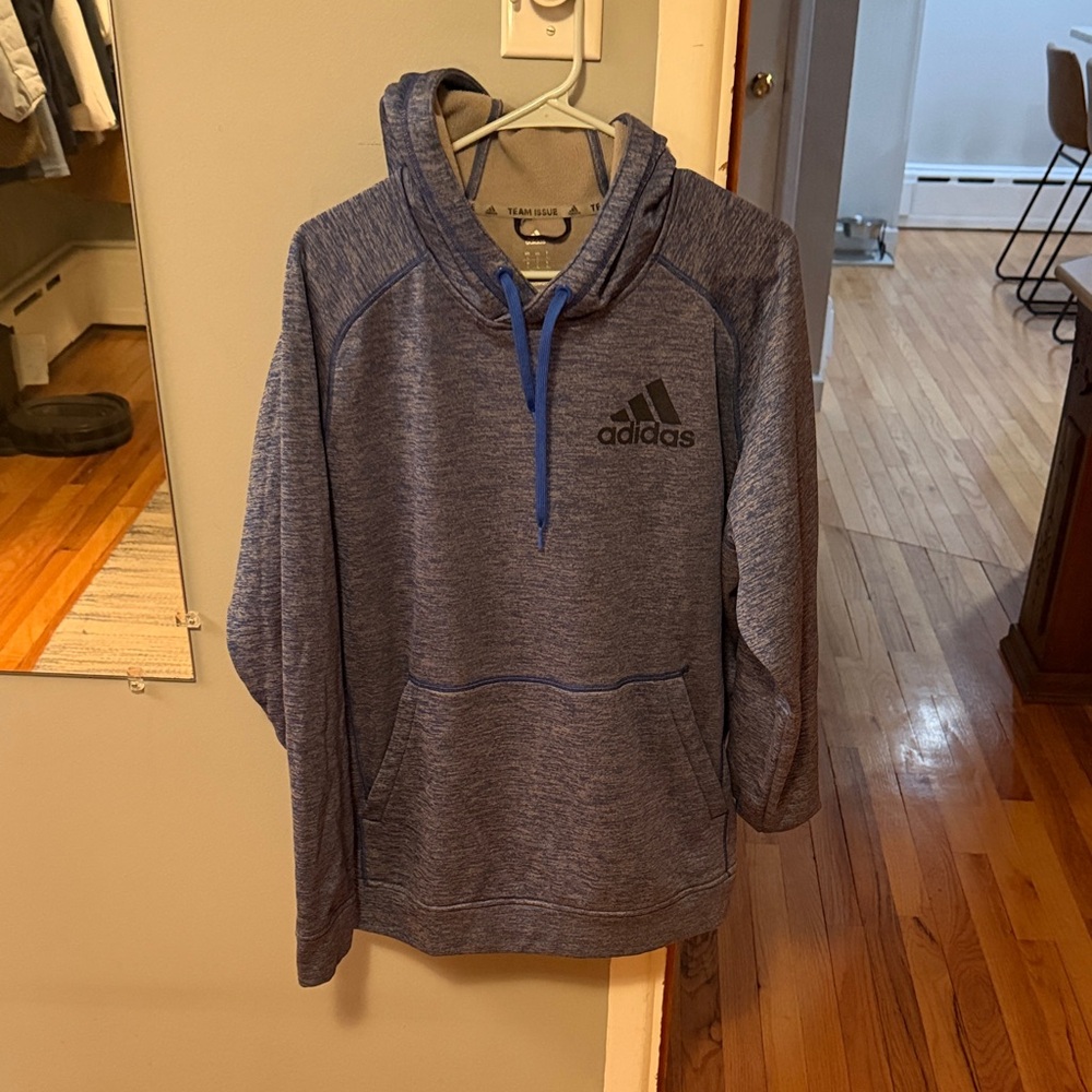 Adidas Men's Heathered Blue Hoodie